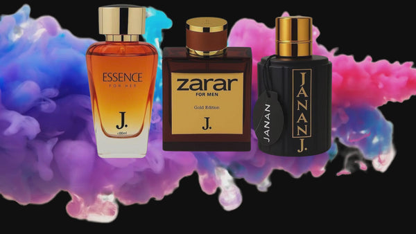 J. Zarar, Janan & Essence Unisex Long Lasting Fragrance Perfume Set - 3 Pcs of Woody Citrus Essence